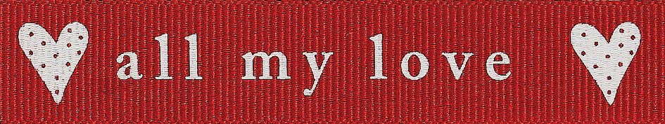 Ribbon: All My Love: Red and Ivory: 1 Metre