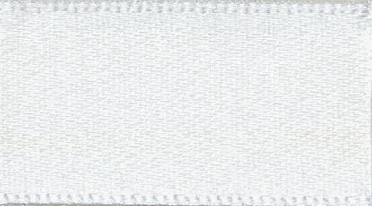 Ribbon: Double Faced Satin: White: 1 Metre