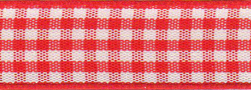 Ribbon: Gingham: Red: 1 Metre