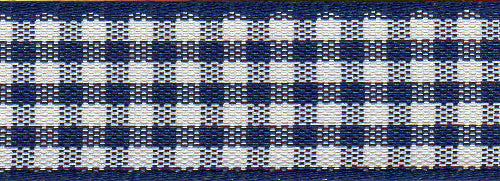 Ribbon: Gingham: Navy: 1 Metre