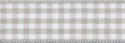 Ribbon: Gingham: Steel: 1 Metre