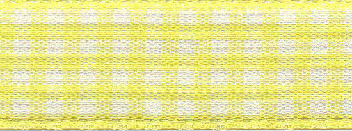 Ribbon: Gingham: Lemon: 1 Metre