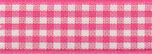 Ribbon: Gingham: Shocking Pink: 1 Metre