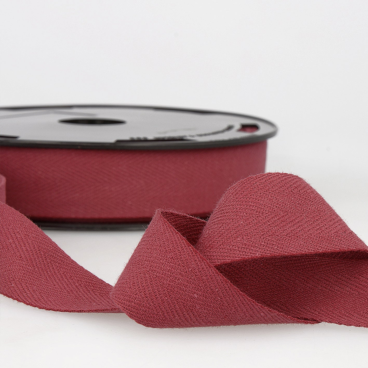 Trim: Twill Tape: Cotton: Burgundy: 1 Metre