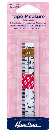 Tape Measure: Analogical Metric/Imperial: 150cm