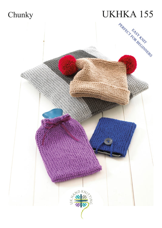 Pattern: Double Knitting: Easy Knit Perfect for Beginners: Hat, Cushion, Hot Water Bottle and Phone Covers