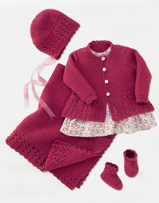 Knitting Pattern Baby Cardigan, Blanket & Accessories in Snuggly 4 Ply